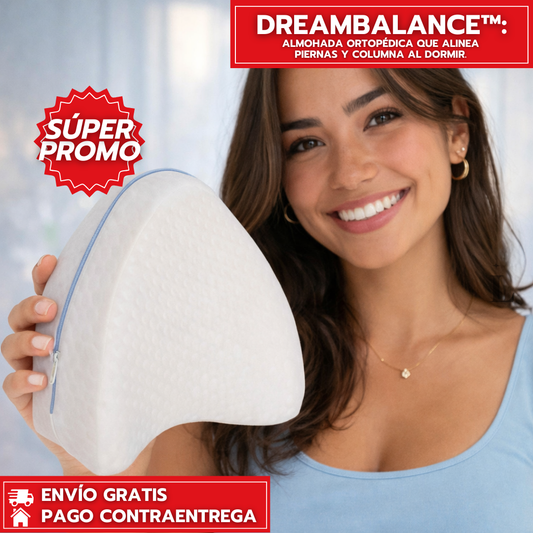 DreamBalance™: Almohada Ortopédica que Alinea Piernas y Columna al Dormir.
